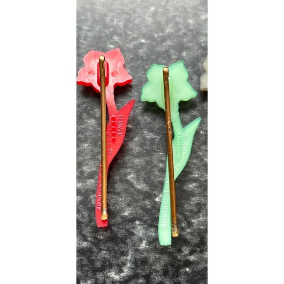 Vintage 1974 Lot Of 12 Lotus Flower Brooch/Bobbie Pin Buch + Deichmann Denmark - Picture 9 of 10